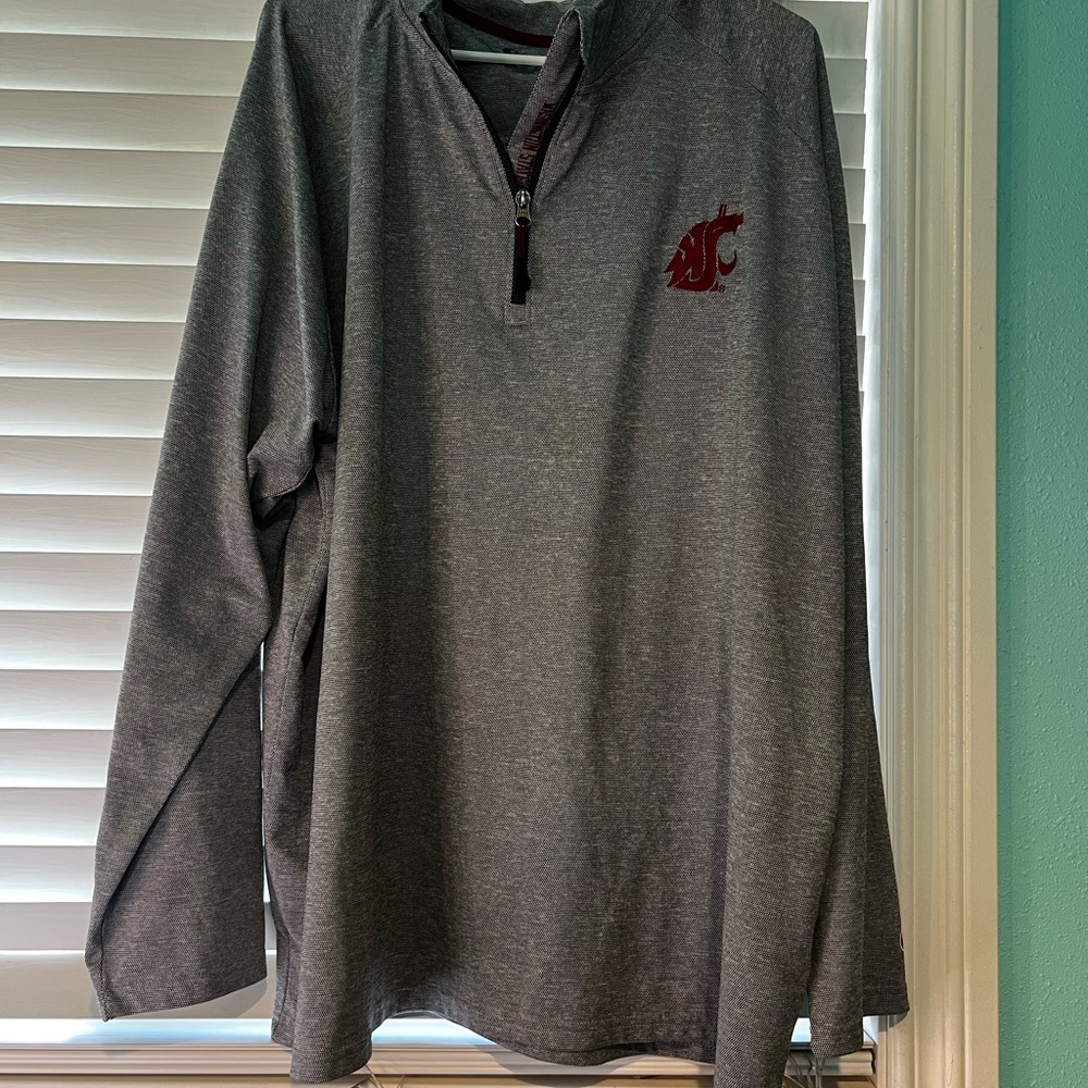 WSU cougar Champion Gray Quarter-Zip Sweatshirt